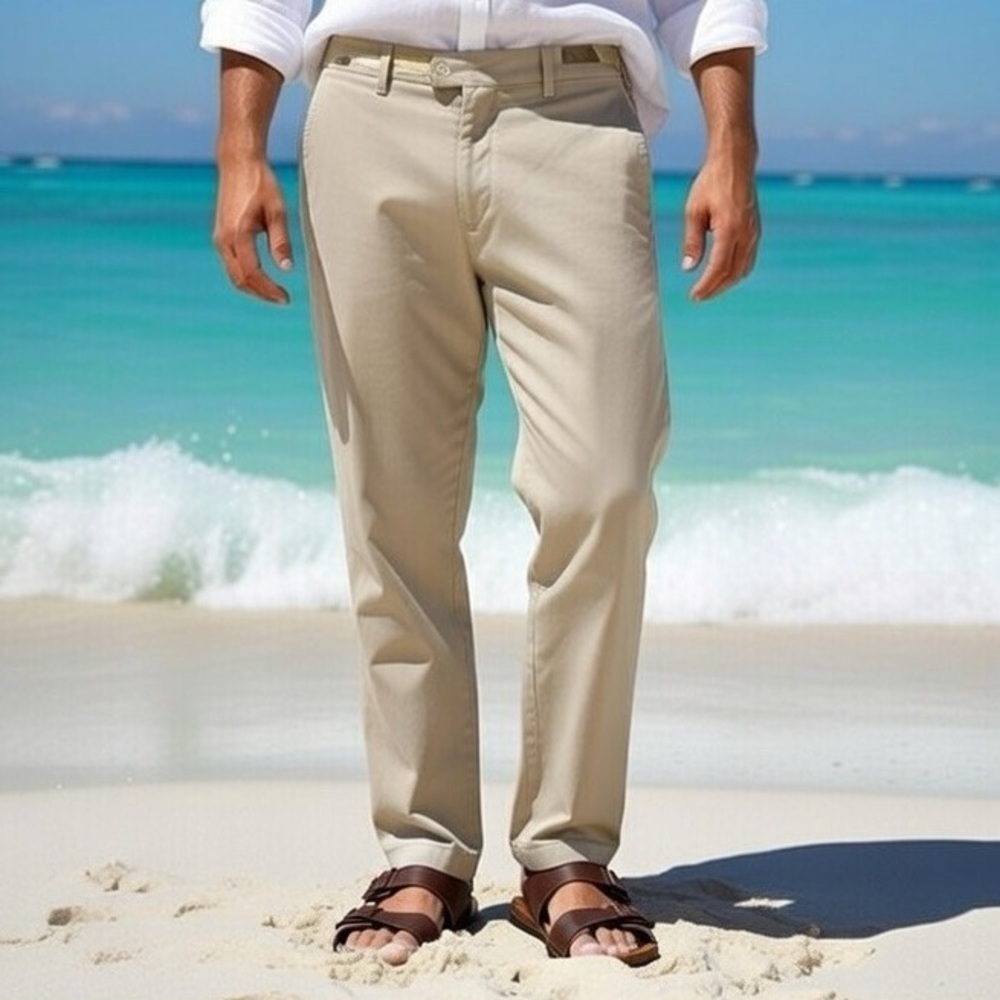 Tommy Bahama Men’s Silk Blend Khaki Pants Size 36 x 34